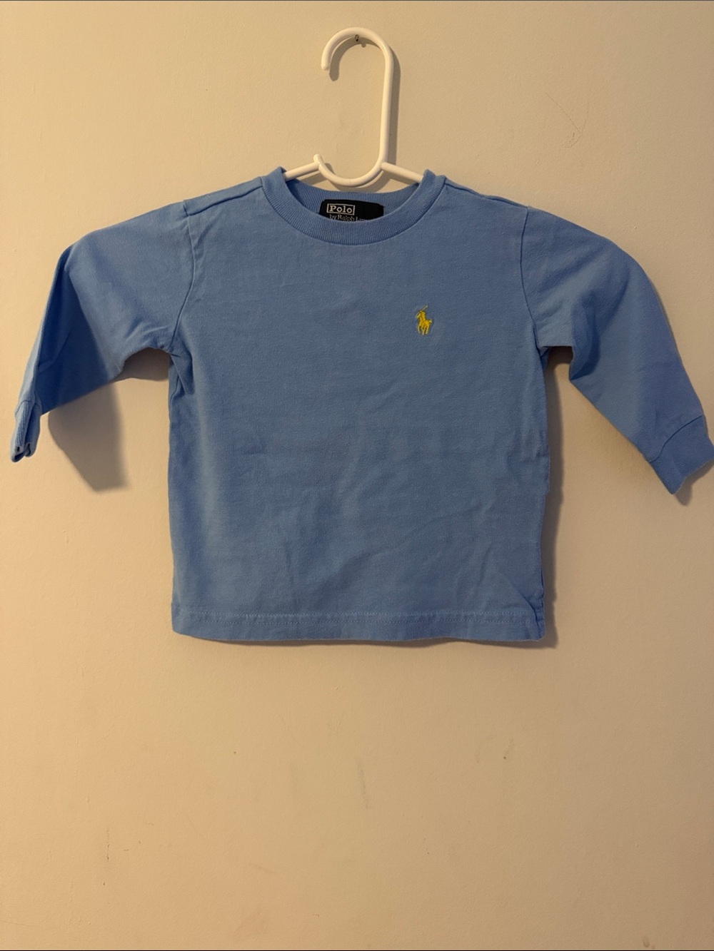Ralph Lauren Light Blue Long-Sleeve Crewneck Tee with Yellow Pony